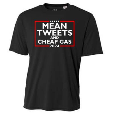 Mean Tweets And Cheap Gas Funny 2024 ProTrump Election Cooling Performance Crew T-Shirt