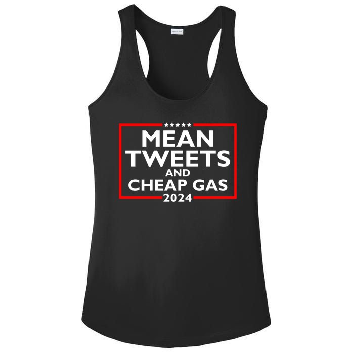 Mean Tweets And Cheap Gas Funny 2024 ProTrump Election Ladies PosiCharge Competitor Racerback Tank