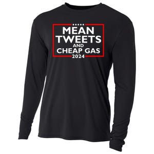 Mean Tweets And Cheap Gas Funny 2024 ProTrump Election Cooling Performance Long Sleeve Crew