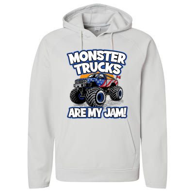 Monster Trucks Are My Jam Performance Fleece Hoodie