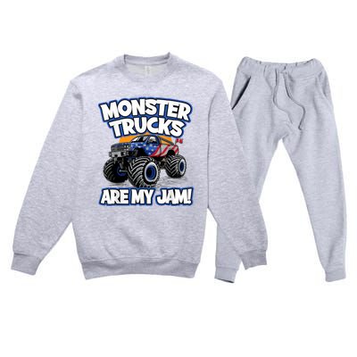 Monster Trucks Are My Jam Premium Crewneck Sweatsuit Set