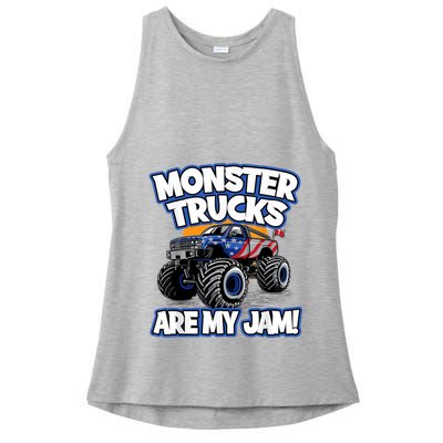 Monster Trucks Are My Jam Ladies PosiCharge Tri-Blend Wicking Tank