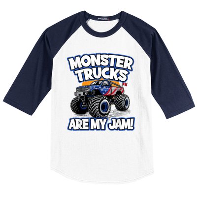 Monster Trucks Are My Jam Baseball Sleeve Shirt