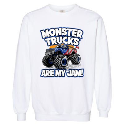 Monster Trucks Are My Jam Garment-Dyed Sweatshirt