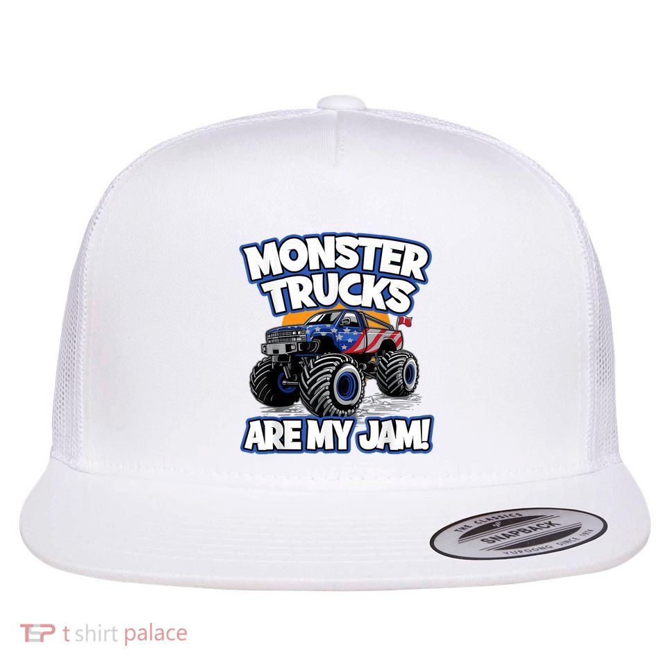 Monster Trucks Are My Jam Flatbill Hat