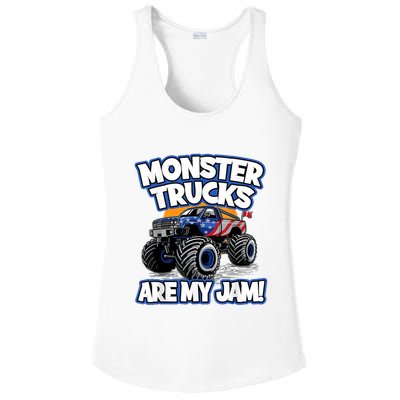 Monster Trucks Are My Jam Ladies PosiCharge Competitor Racerback Tank
