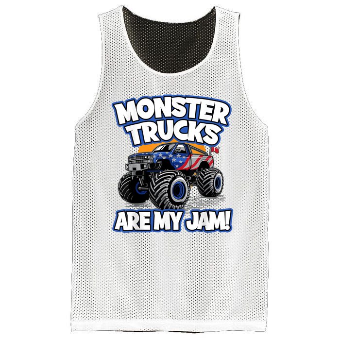 Monster Trucks Are My Jam Mesh Reversible Basketball Jersey Tank