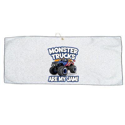 Monster Trucks Are My Jam Large Microfiber Waffle Golf Towel