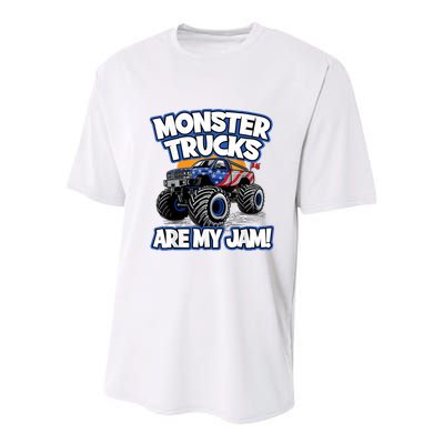 Monster Trucks Are My Jam Youth Performance Sprint T-Shirt
