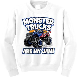 Monster Trucks Are My Jam Kids Sweatshirt