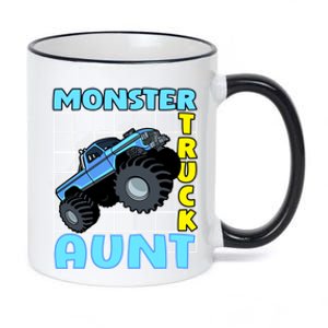 Monster Truck Aunt Monster Truck Family Fans Meaningful Gift 11oz Black Color Changing Mug