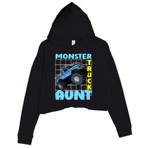 Monster Truck Aunt Monster Truck Family Fans Meaningful Gift Crop Fleece Hoodie