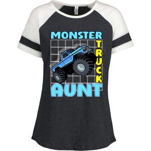 Monster Truck Aunt Monster Truck Family Fans Meaningful Gift Enza Ladies Jersey Colorblock Tee