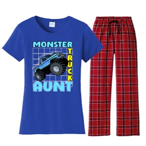 Monster Truck Aunt Monster Truck Family Fans Meaningful Gift Women's Flannel Pajama Set