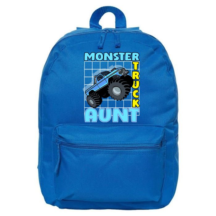 Monster Truck Aunt Monster Truck Family Fans Meaningful Gift 16 in Basic Backpack