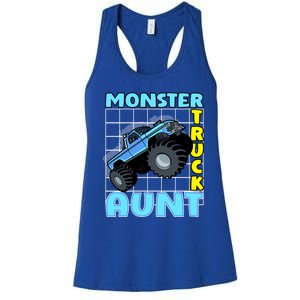 Monster Truck Aunt Monster Truck Family Fans Meaningful Gift Women's Racerback Tank