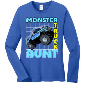 Monster Truck Aunt Monster Truck Family Fans Meaningful Gift Ladies Long Sleeve Shirt