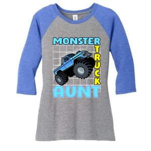 Monster Truck Aunt Monster Truck Family Fans Meaningful Gift Women's Tri-Blend 3/4-Sleeve Raglan Shirt