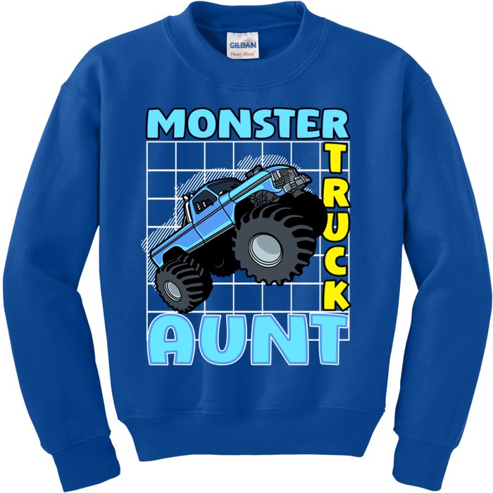 Monster Truck Aunt Monster Truck Family Fans Meaningful Gift Kids Sweatshirt