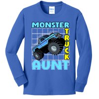 Monster Truck Aunt Monster Truck Family Fans Meaningful Gift Kids Long Sleeve Shirt