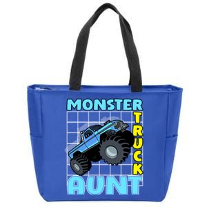 Monster Truck Aunt Monster Truck Family Fans Meaningful Gift Zip Tote Bag