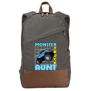 Monster Truck Aunt Monster Truck Family Fans Meaningful Gift Cotton Canvas Backpack