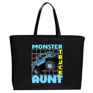 Monster Truck Aunt Monster Truck Family Fans Meaningful Gift Cotton Canvas Jumbo Tote