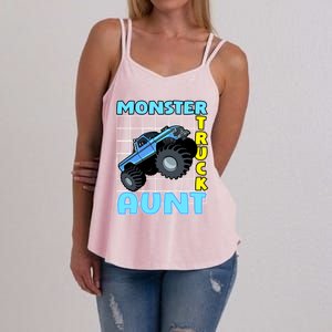 Monster Truck Aunt Monster Truck Family Fans Meaningful Gift Women's Strappy Tank