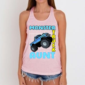 Monster Truck Aunt Monster Truck Family Fans Meaningful Gift Women's Knotted Racerback Tank