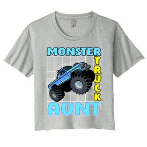 Monster Truck Aunt Monster Truck Family Fans Meaningful Gift Women's Crop Top Tee