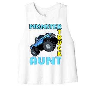 Monster Truck Aunt Monster Truck Family Fans Meaningful Gift Women's Racerback Cropped Tank