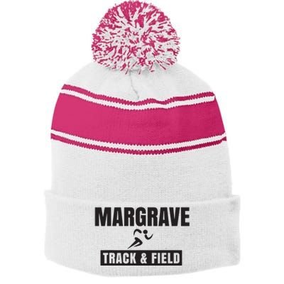 Margrave Track And Field Stripe Pom Pom Beanie