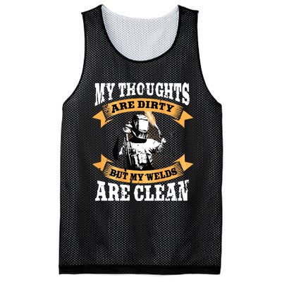 My Thoughts Are Dirty But My Welds Are Clean Funny Welder Mesh Reversible Basketball Jersey Tank