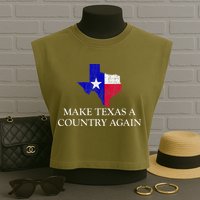 Make Texas A Country Again Texas Secede Texas Exit Texit Garment-Dyed Women's Muscle Tee