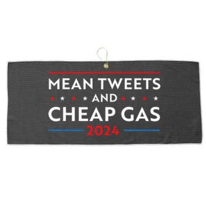 Mean Tweets And Cheap Gas Funny 2024 Pro Trump Large Microfiber Waffle Golf Towel