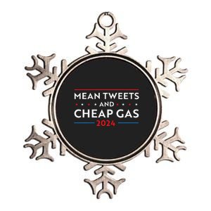 Mean Tweets And Cheap Gas Funny 2024 Pro Trump Metallic Star Ornament