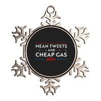 Mean Tweets And Cheap Gas Funny 2024 Pro Trump Metallic Star Ornament