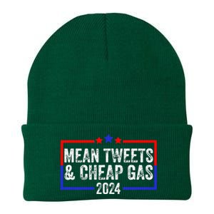 Mean Tweets And Cheap Gas Funny 2024 Pro Trump Knit Cap Winter Beanie