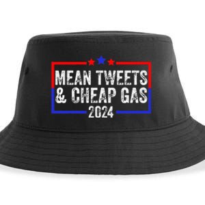 Mean Tweets And Cheap Gas Funny 2024 Pro Trump Sustainable Bucket Hat