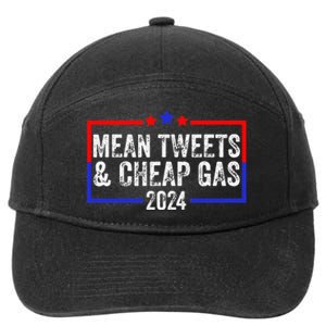 Mean Tweets And Cheap Gas Funny 2024 Pro Trump 7-Panel Snapback Hat