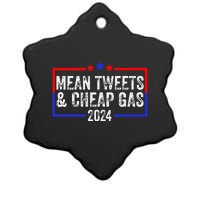 Mean Tweets And Cheap Gas Funny 2024 Pro Trump Ceramic Star Ornament