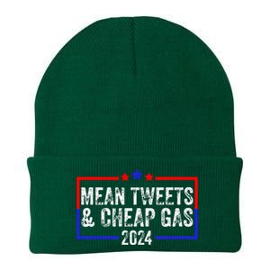 Mean Tweets And Cheap Gas Funny 2024 Pro Trump Knit Cap Winter Beanie