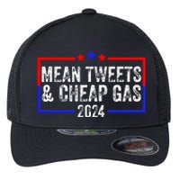 Mean Tweets And Cheap Gas Funny 2024 Pro Trump Flexfit Unipanel Trucker Cap