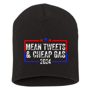 Mean Tweets And Cheap Gas Funny 2024 Pro Trump Short Acrylic Beanie