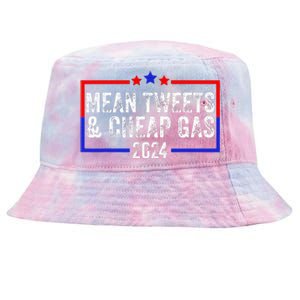 Mean Tweets And Cheap Gas Funny 2024 Pro Trump Tie-Dyed Bucket Hat