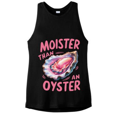 Moister Than An Oyster Inappropriate Shellfish Funny Raunchy Ladies PosiCharge Tri-Blend Wicking Tank