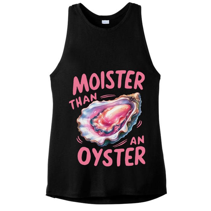 Moister Than An Oyster Inappropriate Shellfish Funny Raunchy Ladies PosiCharge Tri-Blend Wicking Tank