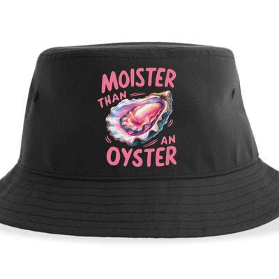 Moister Than An Oyster Inappropriate Shellfish Funny Raunchy Sustainable Bucket Hat