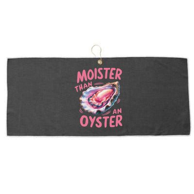 Moister Than An Oyster Inappropriate Shellfish Funny Raunchy Large Microfiber Waffle Golf Towel