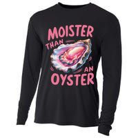Moister Than An Oyster Inappropriate Shellfish Funny Raunchy Cooling Performance Long Sleeve Crew